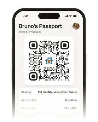 Showing the Passport QR code
